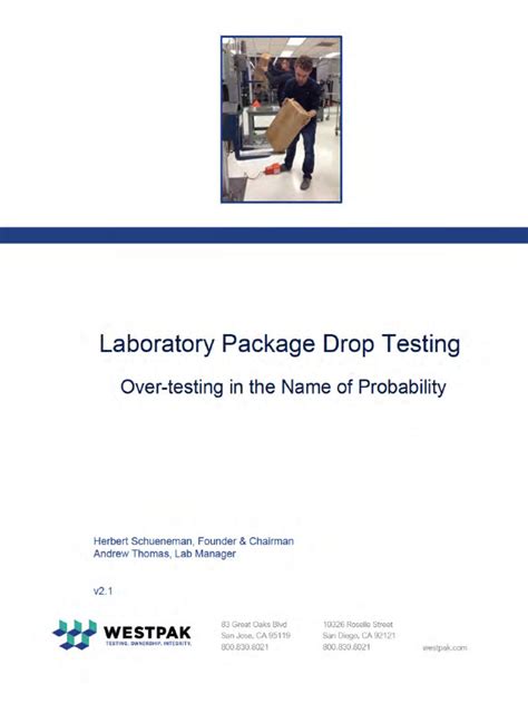 Drop Testing makers|westpak drop testing.